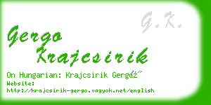 gergo krajcsirik business card